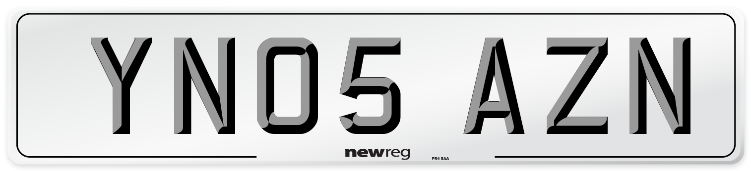 YN05 AZN Number Plate from New Reg